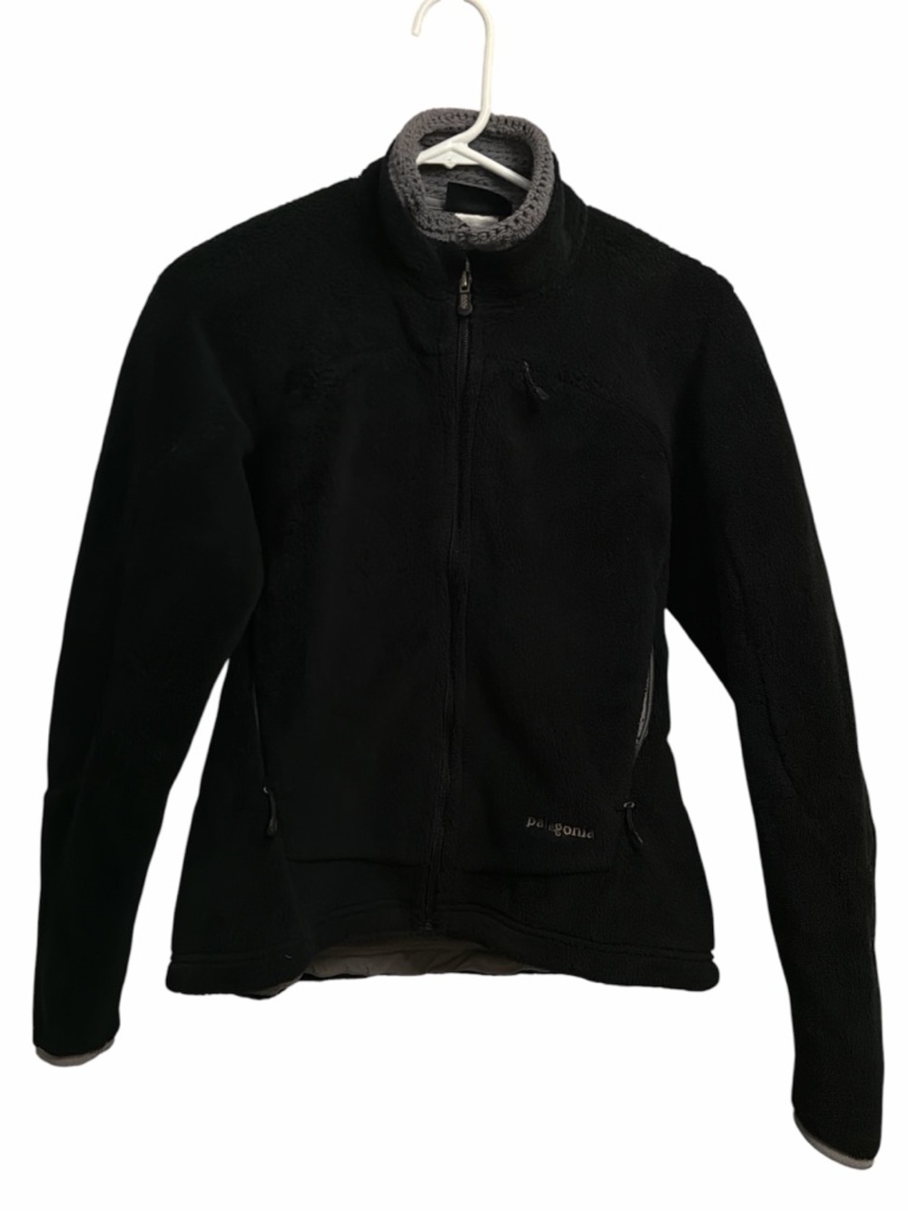 Patagonia Vintage Black Full-Zip Polar Fleece Jacket - Size Medium